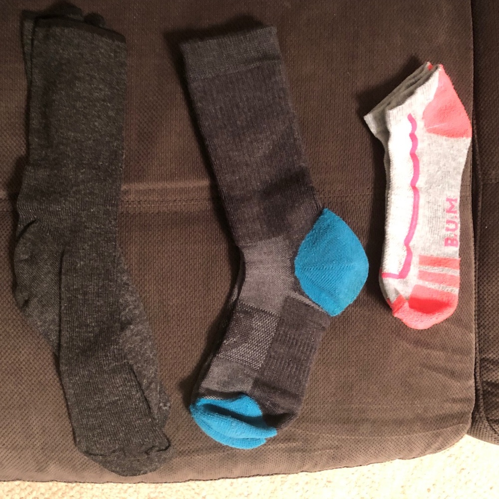 3 Pairs of Women's Socks (One Size Fits Most), Dark Dress, Thick Boot & Bum